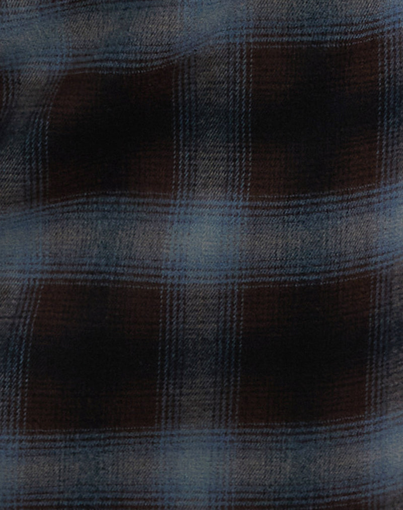 Aguna Mini Skirt in Blue and Brown Check