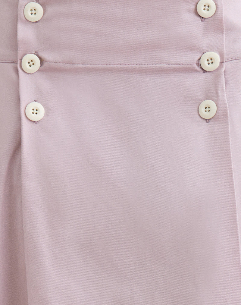 Babete Pleat Midi Skirt in Cotton Twill Soft Pink